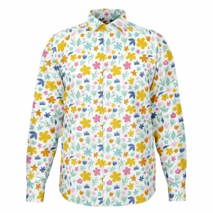 Chemise Homme Manches Longues - Fleurs