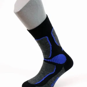 chaussettes laine soie jarrettes APERT Noir / bleu