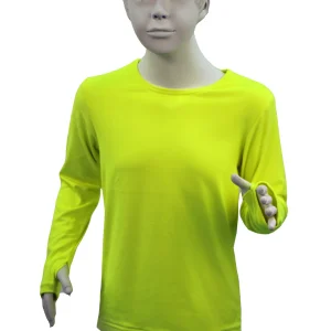 t-shirt enfant manches longues KAMI jaune FLUO