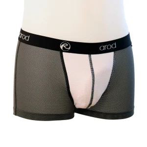 boxer homme coutures plates ZIGGY graphite 3D coquille Blanc 3D