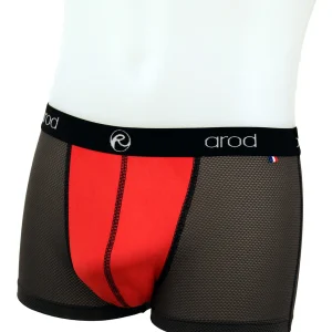 boxer homme coutures plates ZIGGY graphite 3D coquille Rouge