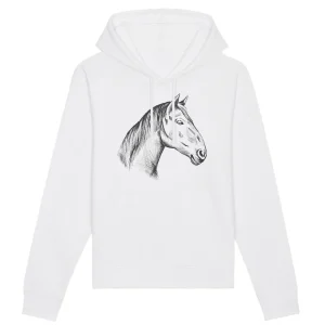 Pull à capuche femme - Dessin de cheval à la main