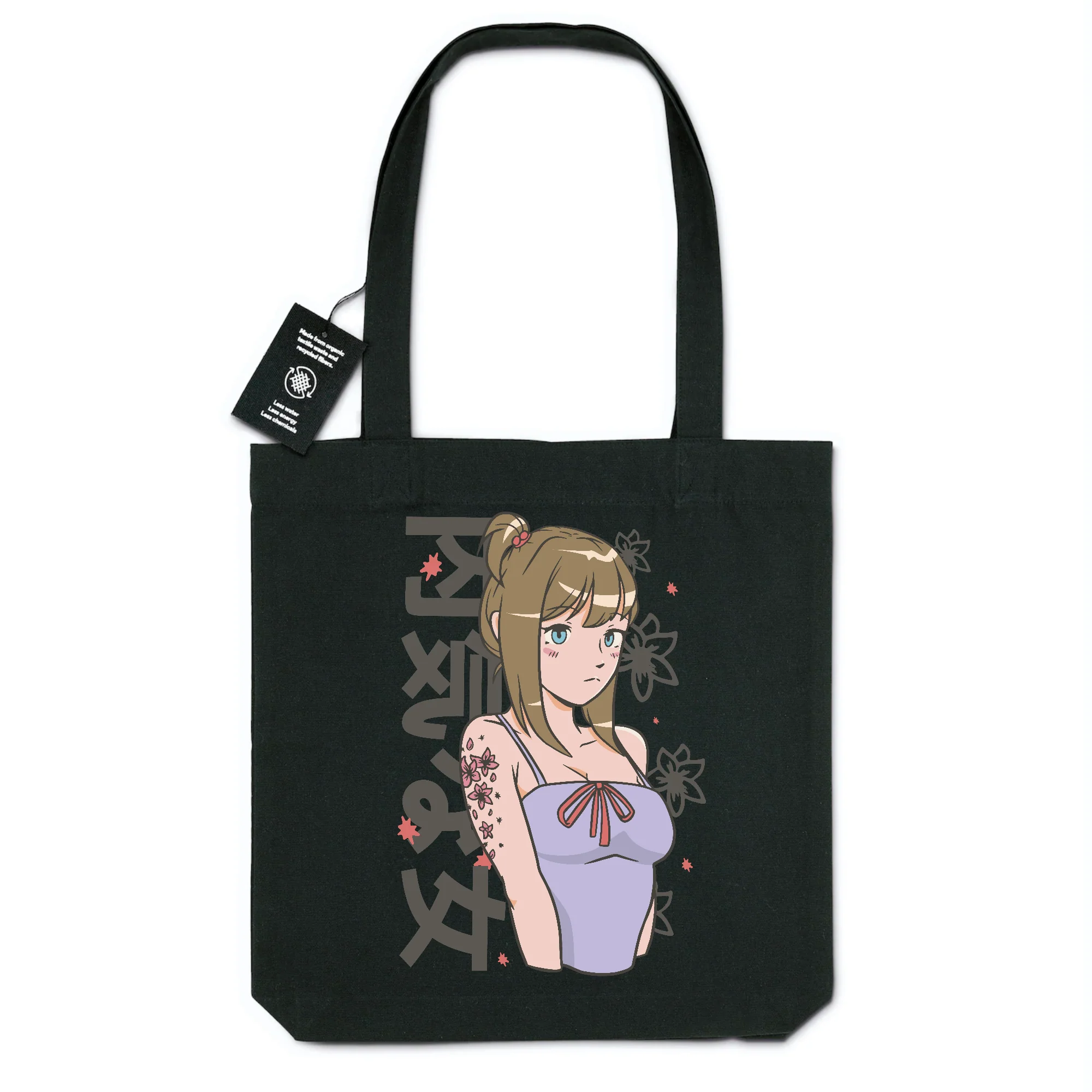 Totebag - BIO - 100% recyclé - "Anime Girl"