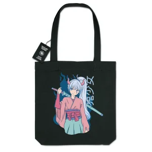 Totebag - BIO - 100% recyclé - "Anime Fight Grirl"