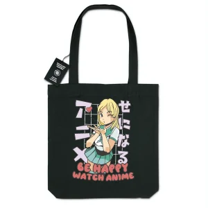 Totebag - BIO - 100% recyclé - "Happy Anime Girl"