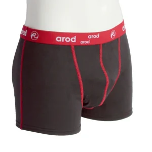 boxer homme coutures plates ZIGGY ardoise et rouge