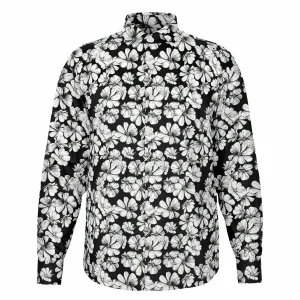 Chemise Homme Originale Fleurs Blanches Manches Longues