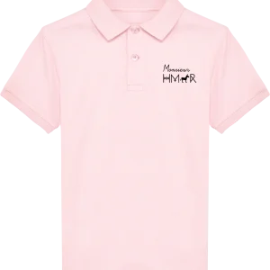 Polo Enfant rose en coton Bio brodé Mr Hmar