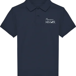 Polo Enfant bleu navy en coton Bio brodé Mr Hmar