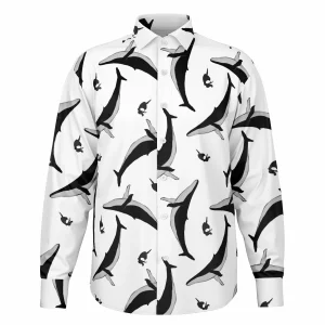 Chemise Homme Blanche À Baleines - Manches Longues
