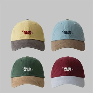 Casquettes de baseball vintage avec broderie « Sun Day »