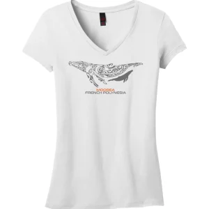 T-shirt col V femme Baleine