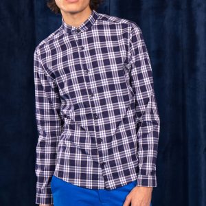 Chemise Piloto Bleu Marine Et Blanche