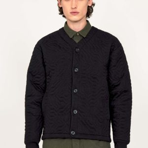 Cardigan Matelassé Boutonné Omar Noir
