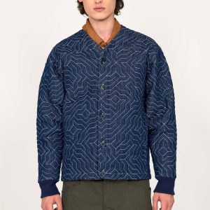 Cardigan Matelassé Boutonné Omar Denim