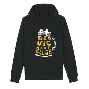Pull à capuche - "La vie est Belge"