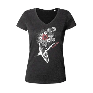 T-shirt col V Flowers whale