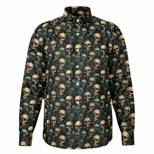 Chemise Homme À Têtes De Morts - Manches Longues