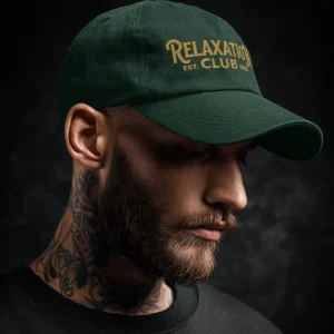 Casquette Brodée "Relaxation Club EST. 1983" - Édition Vert Forêt
