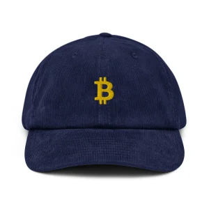 Casquette en velours côtelé brodée - BITCOIN