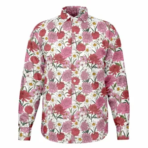 Chemise Homme Blanche À Fleurs- Manches Longues