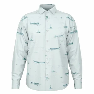 CHEMISE HOMME BLEU CIEL - MANCHES LONGUES à bateaux