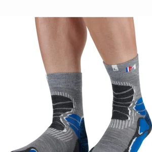 Chaussettes en laine MONNET - MID EXTRA LIGHT - Gris et Bleu