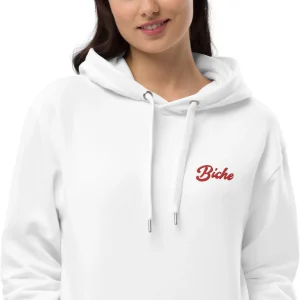 Pull à capuche femme brodé - "Biche"