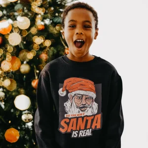 Pull de Noël enfant - ASK YOUR MOM IF SANTA IS REAL