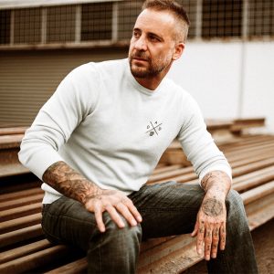 Pull blanc imprimé - "DAD"