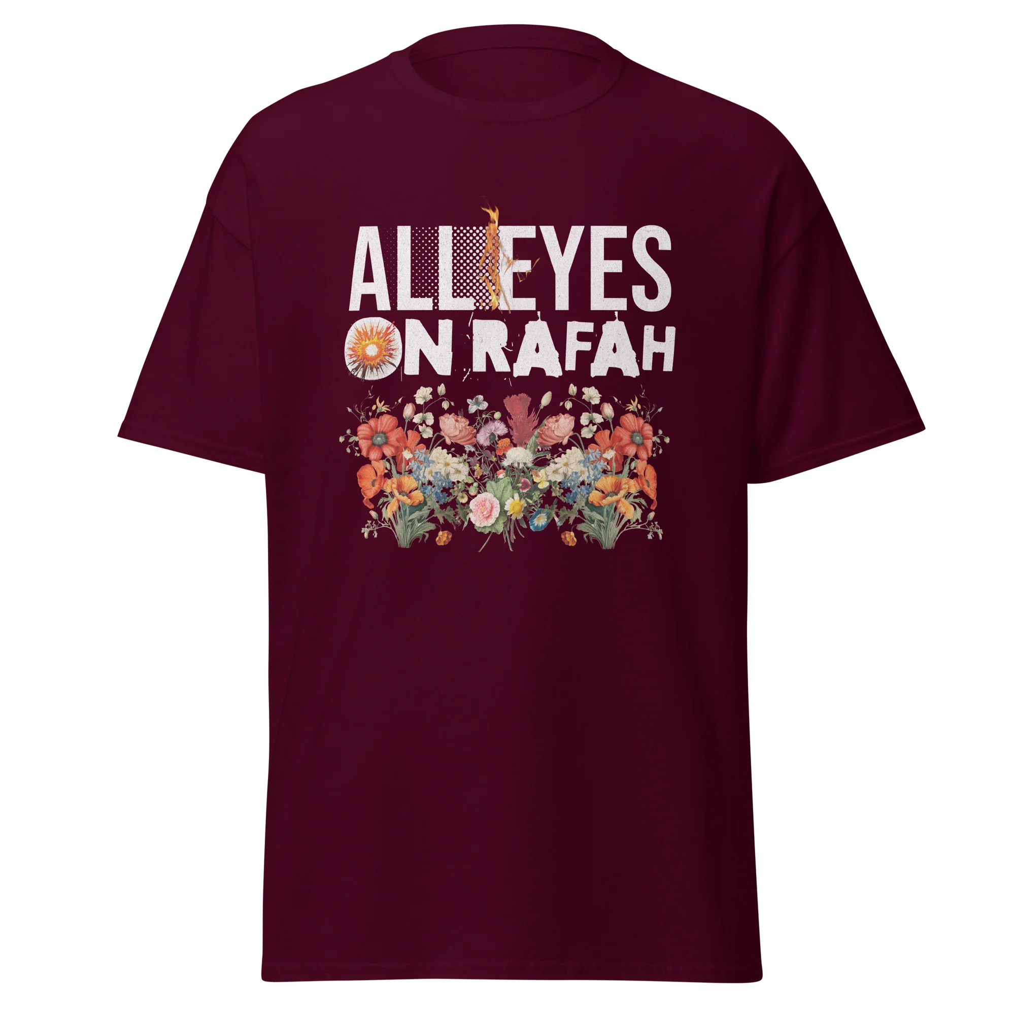 T-shirt unisexe Bordeaux - Palestine "all Eyes On Rafah"