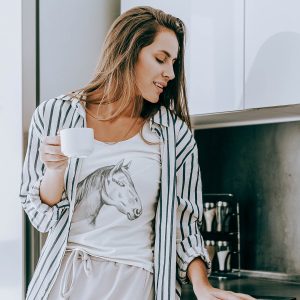 T-Shirt Femme - Dessin de cheval à la main