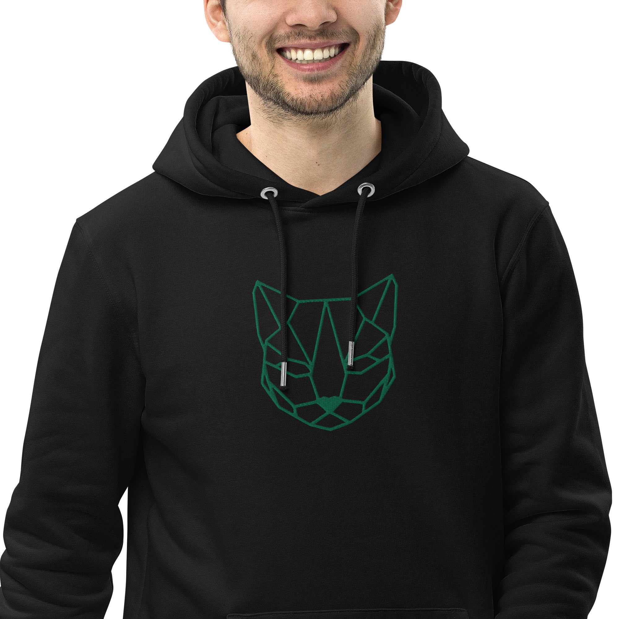 Pull à capuche brodé - "Origami love cat"