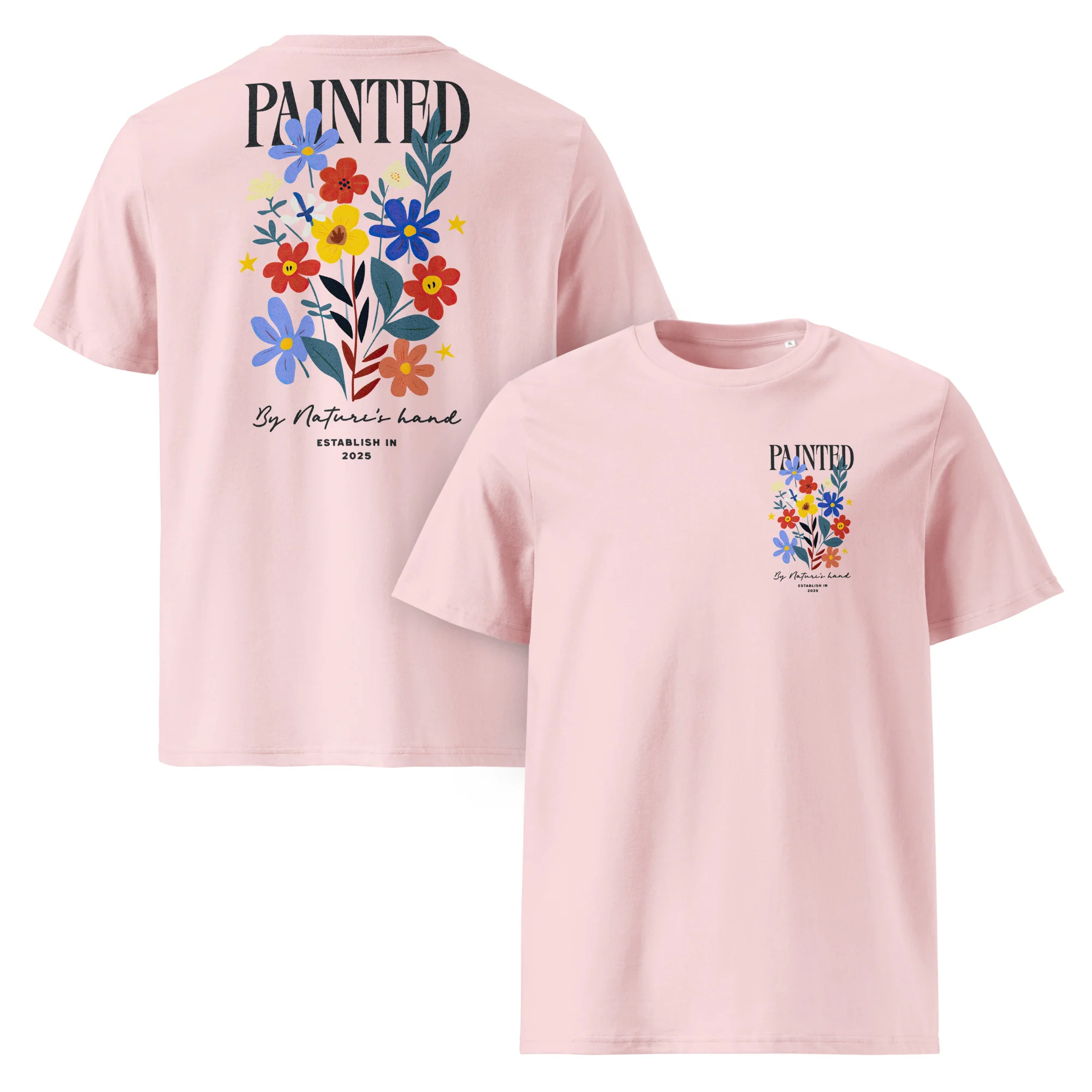 T-shirt personnalisé en coton bio - Painted by Nature's Hand-2