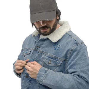 Veste sherpa en jean unisexe - "DAD"