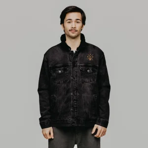 Veste sherpa en jean unisexe - "DAD"
