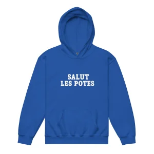 Sweat à capuche épais pour les jeunes - "SALUT LES POTES"